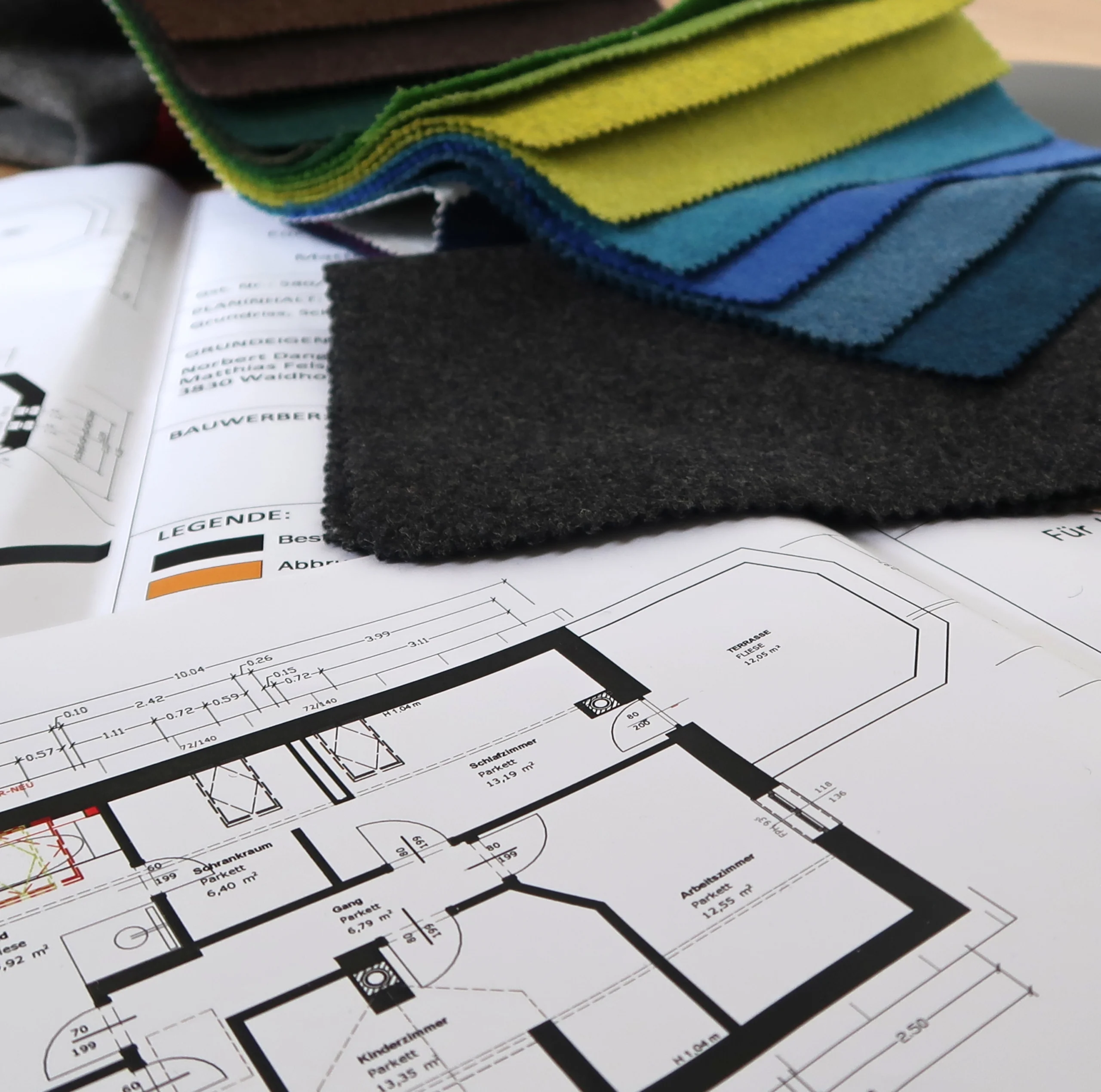 Innenarchitektur Planung, Materialwahl